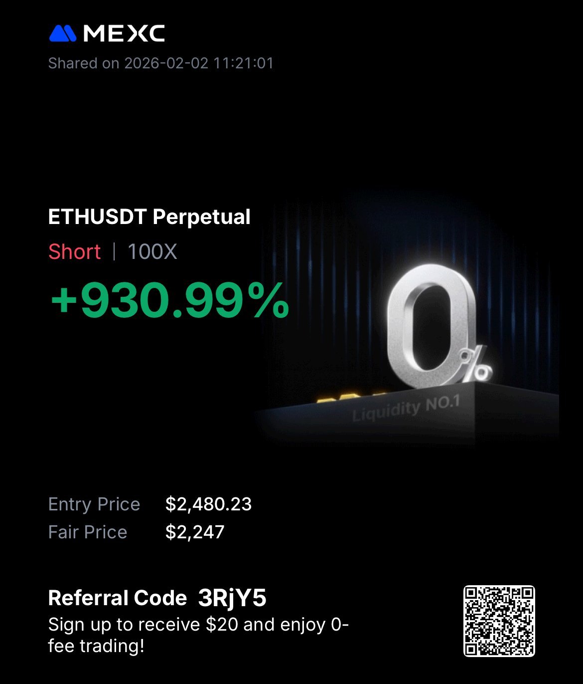 SOLUSDT +1,394.19% Short 100x